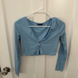 Blue zipper top